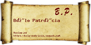 Bőle Patrícia névjegykártya
